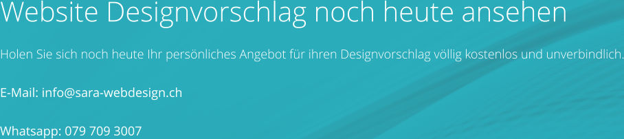 Kontaktdaten von Sara Webdesign Schweiz